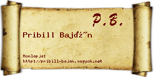 Pribill Baján névjegykártya